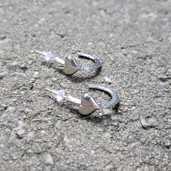 2 for $14! Silver Hoop Earrings NWOT - Picture 2 of 2